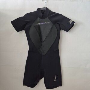 Hyperflex Cyclone2 Springsuit Wetsuit 2.5mm Womens 12 Short Sleeve Shorts Black
